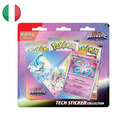 Collezione Evoluzioni Prismatiche con Adesivo Vaporeon, Sylveon e Jolteon