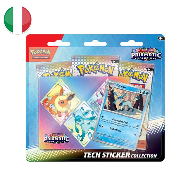 Collezione Evoluzioni Prismatiche con Adesivo Flareon, Glaceon e Espeon