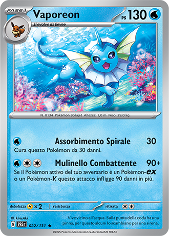 022-131 Vaporeon Holo (IT) – MINT