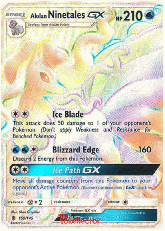 Alolan Ninetales GX - Guardians Rising #150