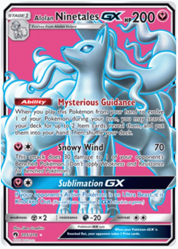 Alolan Ninetales GX - Lost Thunder #205