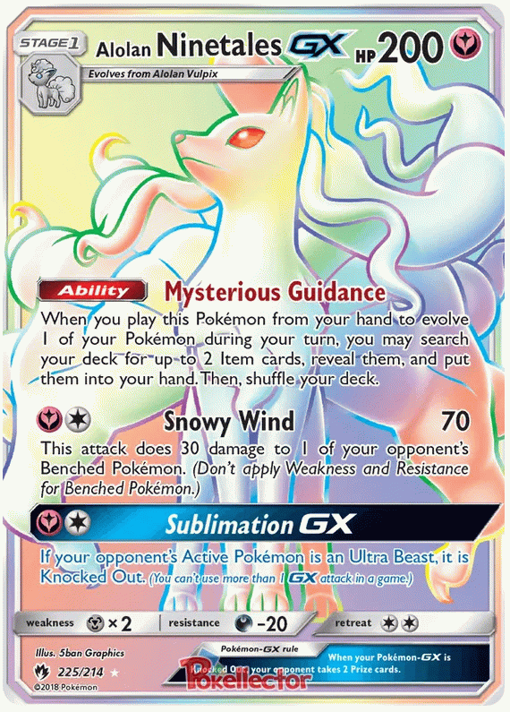 Alolan Ninetales GX - Lost Thunder #225