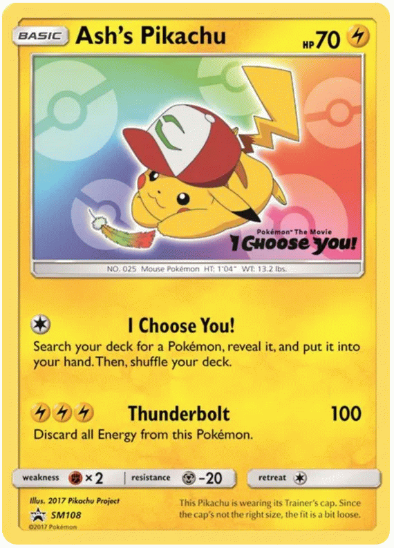 Ash's Pikachu - Sun & Moon Promos #108