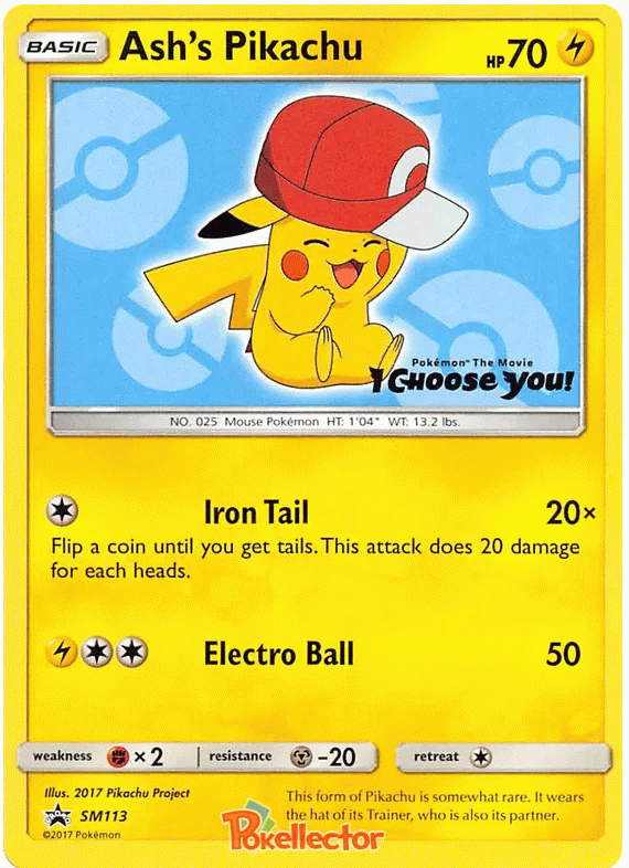 Ash's Pikachu - Sun & Moon Promos #113