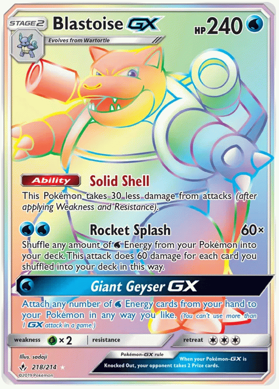 Blastoise GX - Unbroken Bonds #218