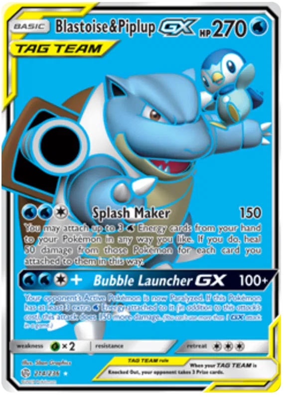 Blastoise & Piplup GX - Cosmic Eclipse #214