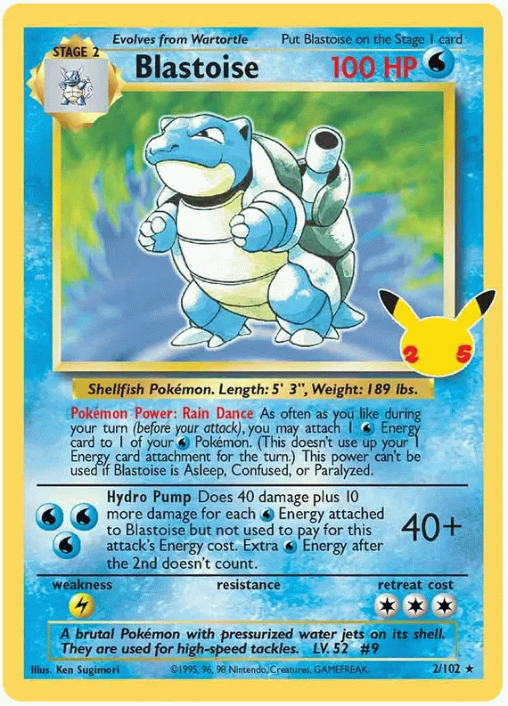 Blastoise (Celebrations Promo) - Base Set #2