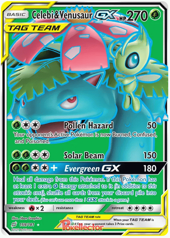 Celebi & Venusaur GX - Team Up #159