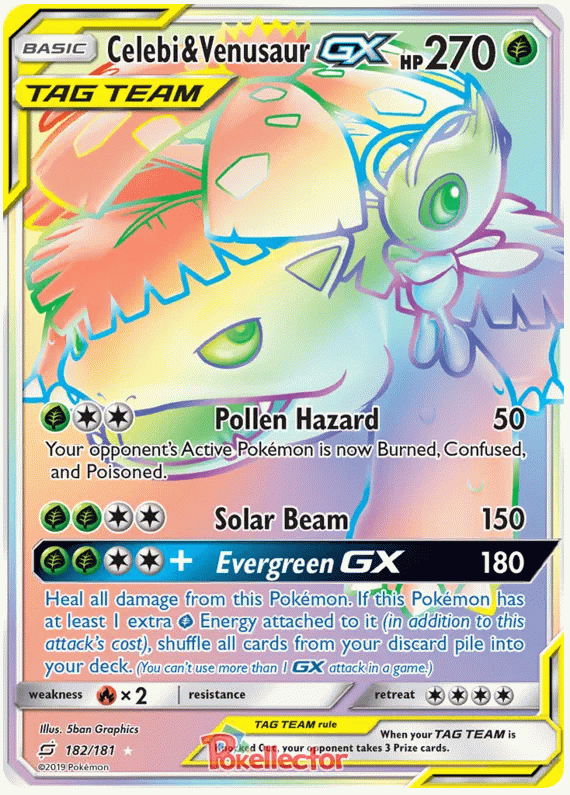 Celebi & Venusaur GX - Team Up #182