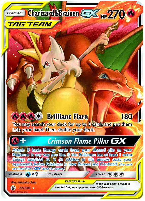 Charizard & Braixen GX - Cosmic Eclipse #22