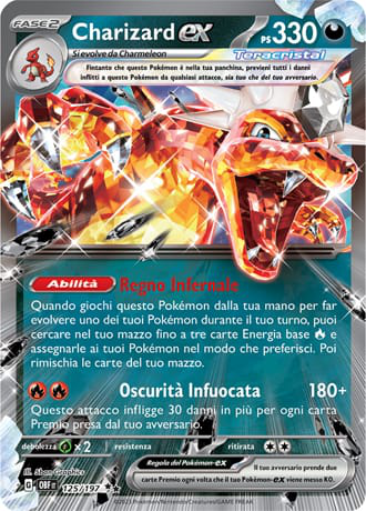 Charizard ex - Ossidiana Infuocata #125