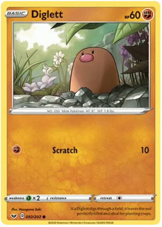 Diglett - Sword & Shield #92