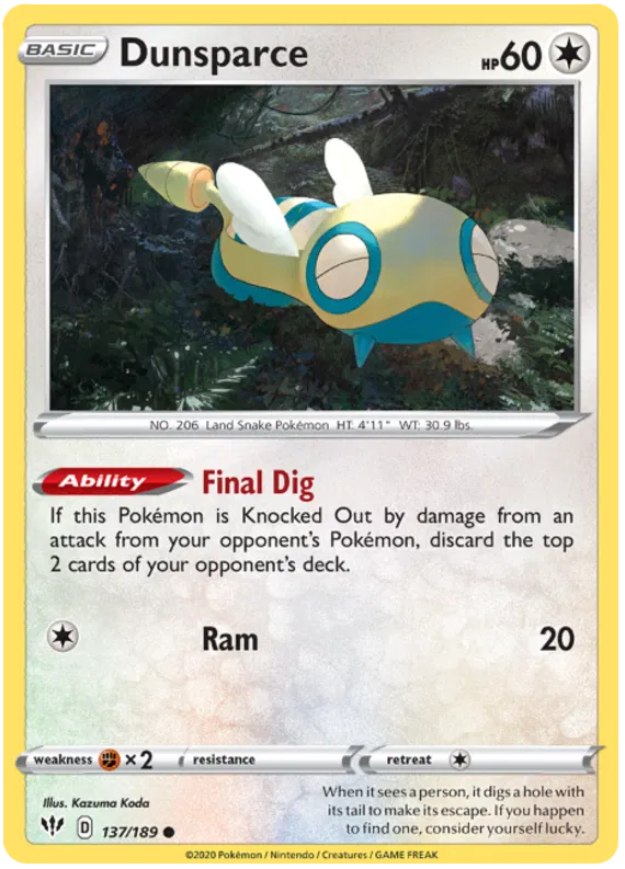 Dunsparce - Darkness Ablaze #137