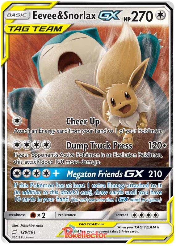 Eevee & Snorlax GX - Team Up #120