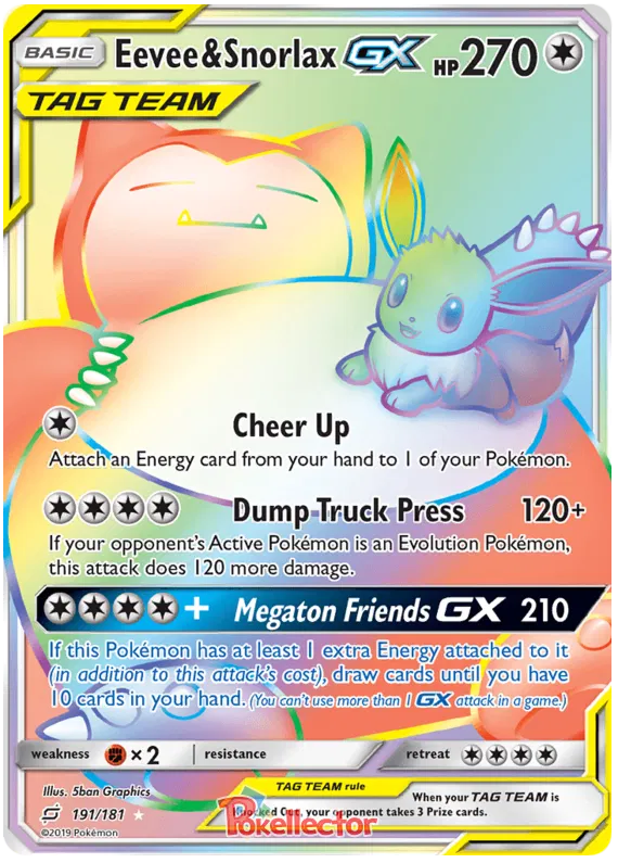 Eevee & Snorlax GX - Team Up #191