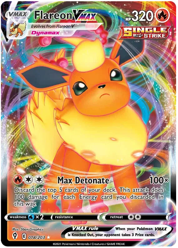 Flareon VMAX - Evolving Skies #18