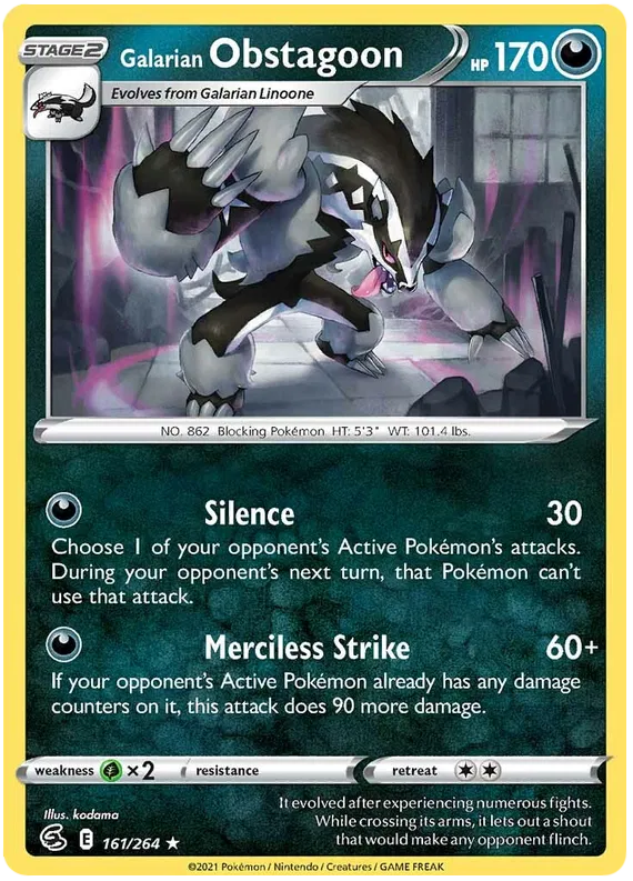 Galarian Obstagoon - Fusion Strike #161