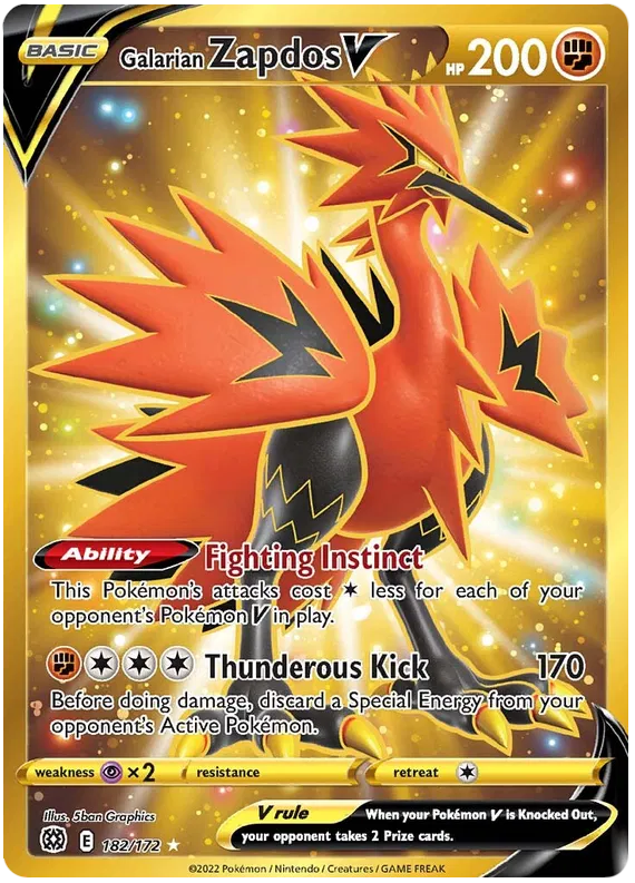 Galarian Zapdos V - Brilliant Stars #182