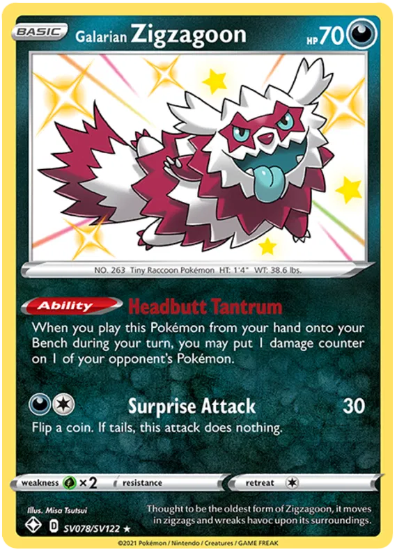 Galarian Zigzagoon - Shining Fates #78