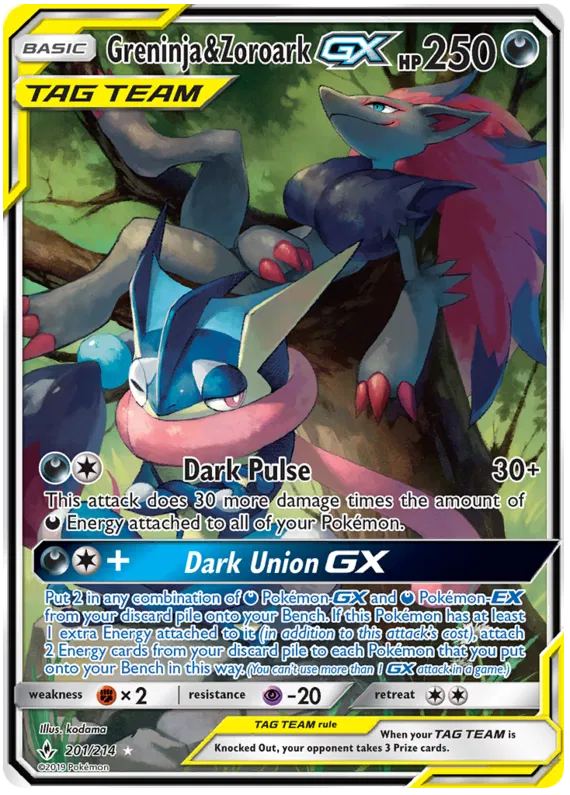 Greninja & Zoroark GX - Unbroken Bonds #201