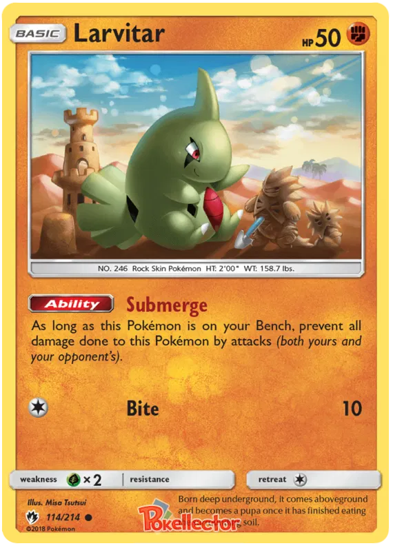 Larvitar - Lost Thunder #114