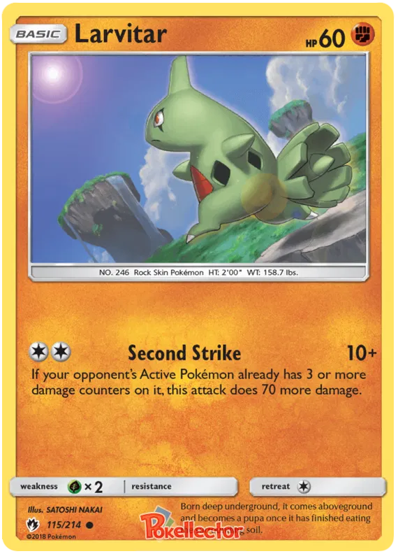 Larvitar - Lost Thunder #115