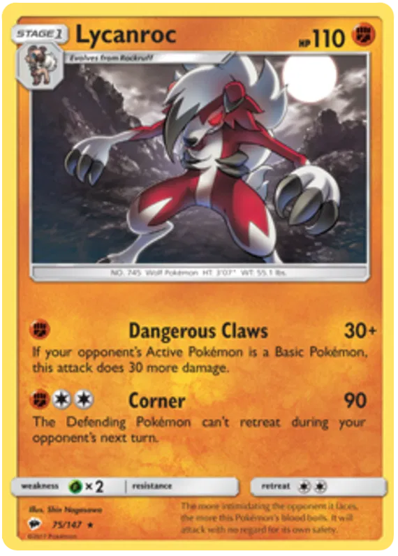 Lycanroc - Burning Shadows #75