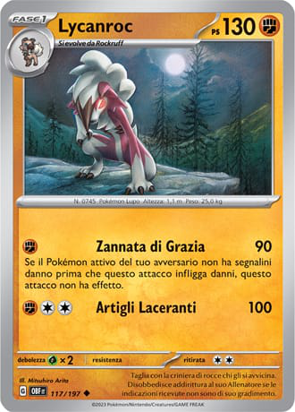 Lycanroc - Ossidiana Infuocata #117