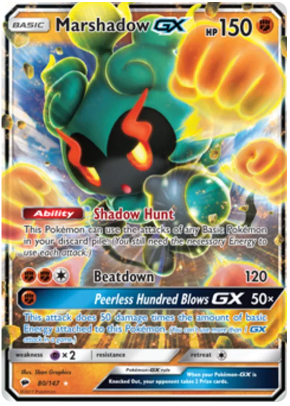 Marshadow GX - Burning Shadows #80