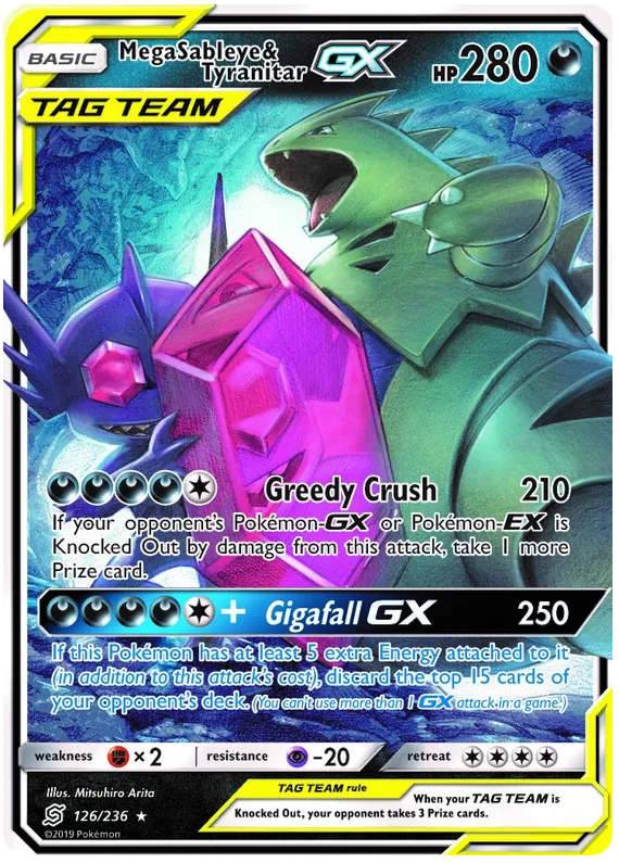 Mega Sableye & Tyranitar GX - Unified Minds #126