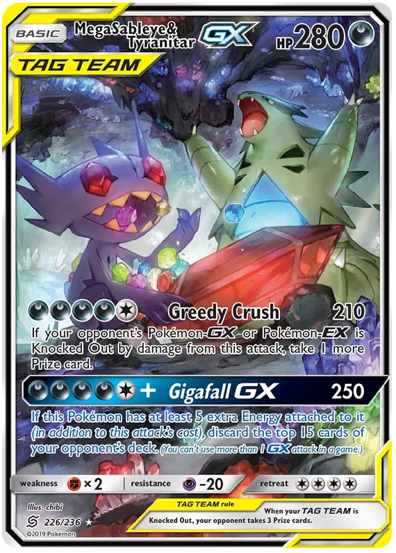 Mega Sableye & Tyranitar GX - Unified Minds #226