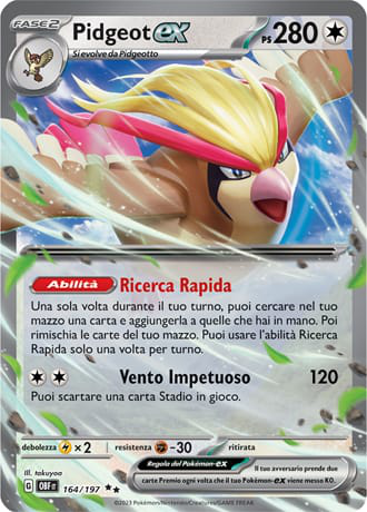 Pidgeot ex - Ossidiana Infuocata #164