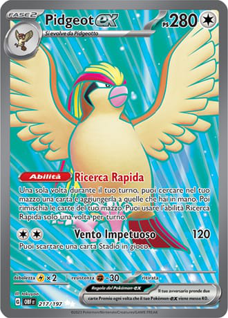 Pidgeot ex - Ossidiana Infuocata #217