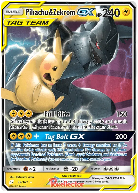 Pikachu & Zekrom GX - Team Up #33