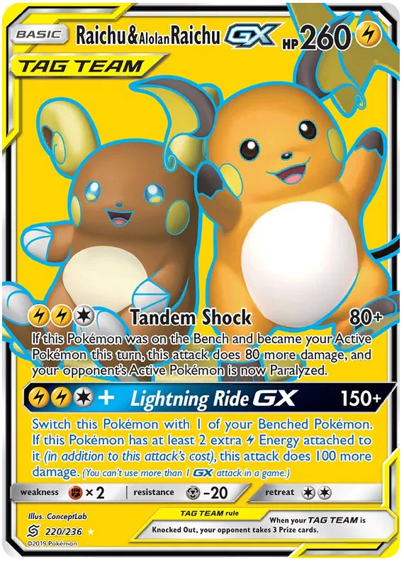 Raichu & Alolan Raichu GX - Unified Minds #220