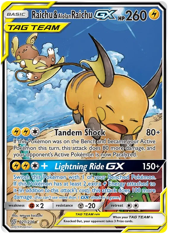 Raichu & Alolan Raichu GX - Unified Minds #221