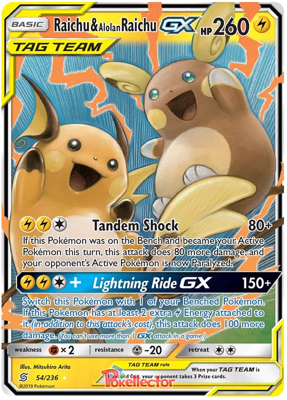 Raichu & Alolan Raichu GX - Unified Minds #54