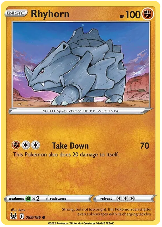 Rhyhorn - Lost Origin #89