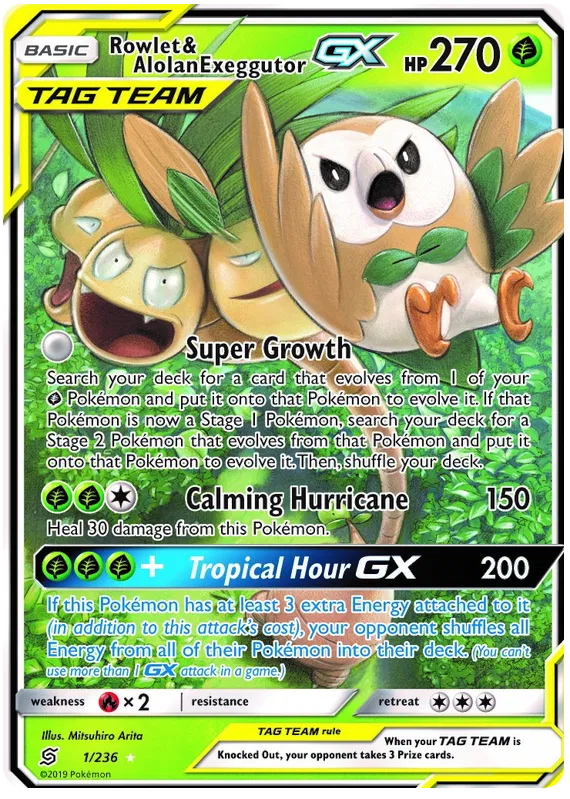 Rowlet & Alolan Exeggutor GX - Unified Minds #1