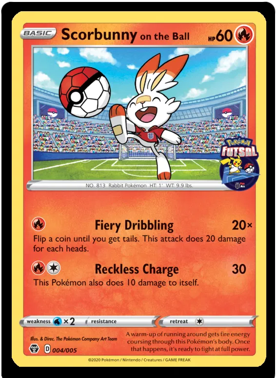 Scorbunny on the Ball - Pokemon Futsal Promos #4