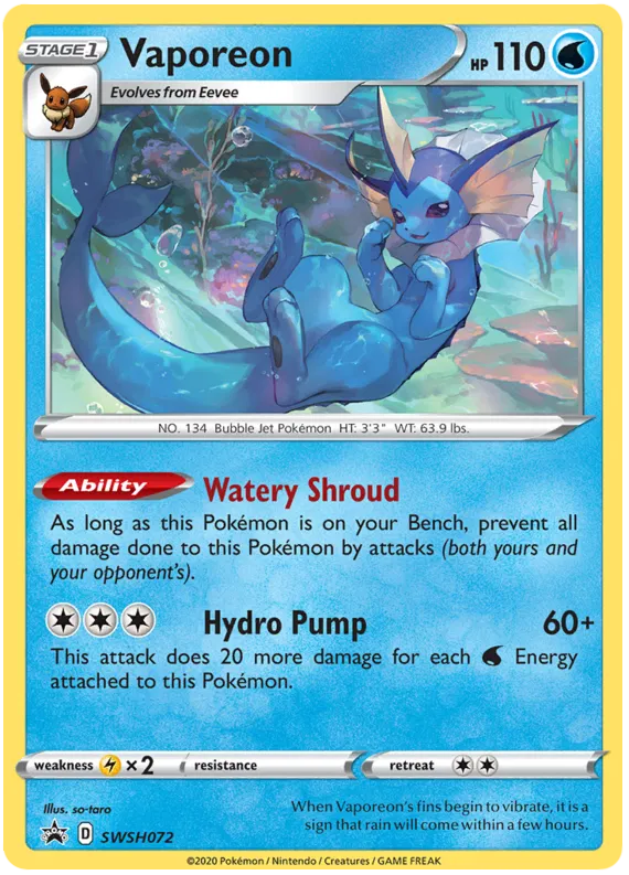 Vaporeon - Sword & Shield Promos #72