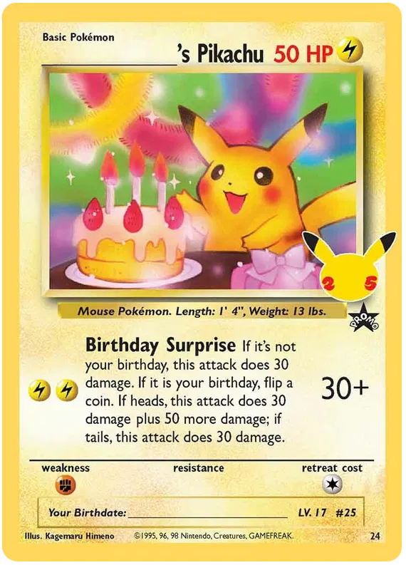 _____'s Pikachu (Celebrations Promo) - Wizards of the Coast Promos #24