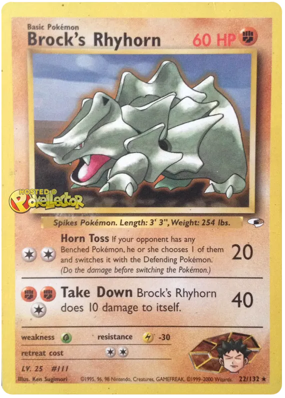 Brock's Rhyhorn (lv25) - Gym Heroes #22