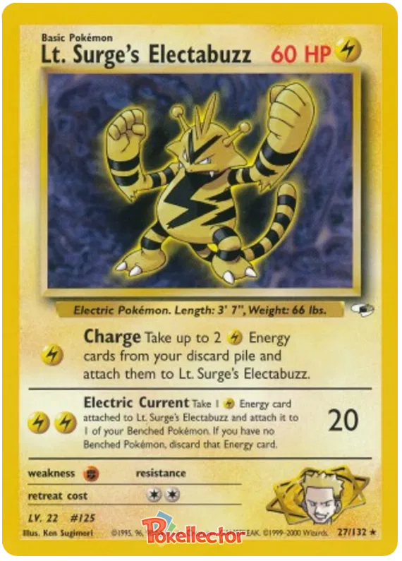 Lt. Surge's Electabuzz (lv 22) - Gym Heroes #27