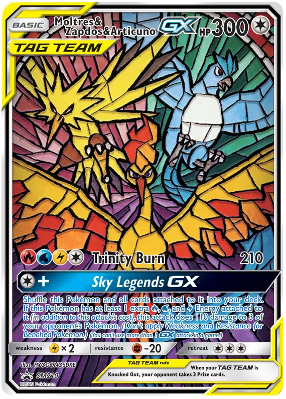 Moltres & Zapdos & Articuno GX - Sun & Moon Promos #210