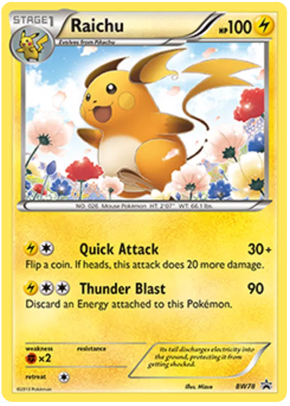 Raichu (Unreleased) - Black & White Promos #78