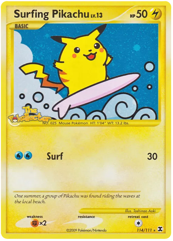 Surfing Pikachu - Platinum - Rising Rivals #114