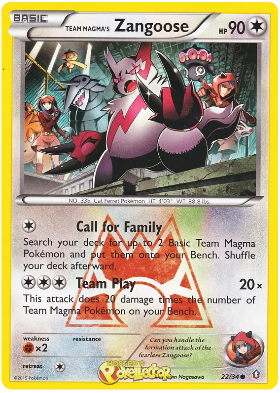 Team Magma's Zangoose - Double Crisis #22