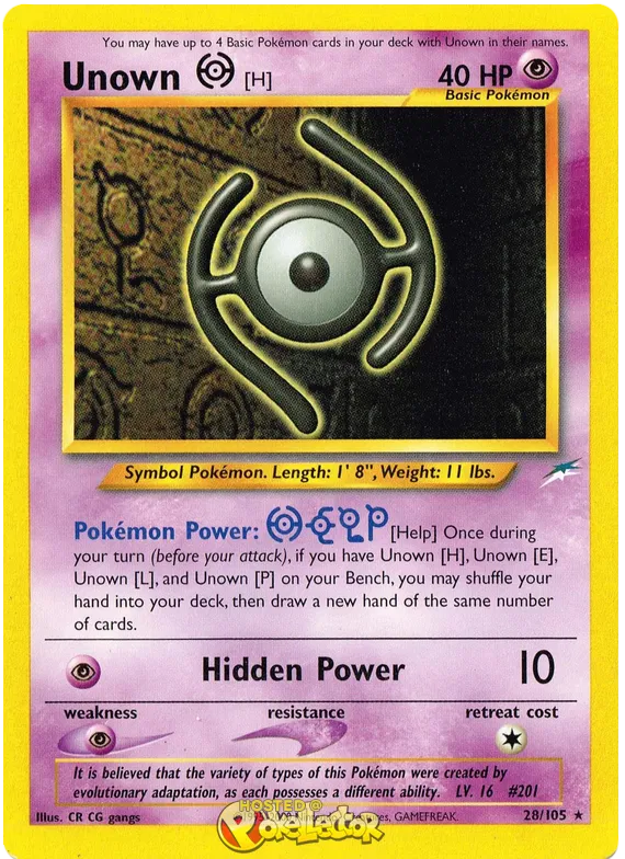 Unown H - Neo Destiny #28