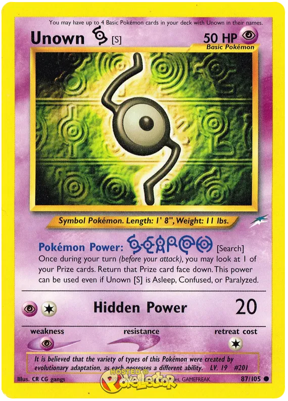 Unown S - Neo Destiny #87